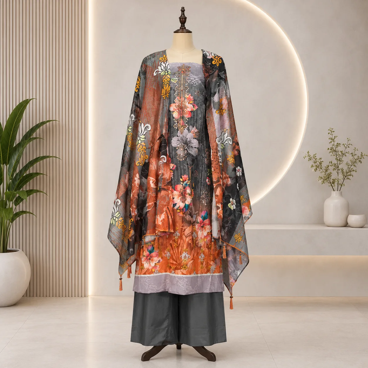 Gul Ahmed Brand Premium Lawn – 3 Piece Unstitched Suit